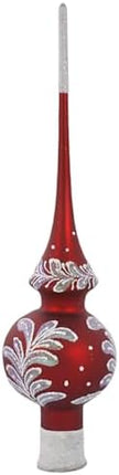 Christmas Night Tree Topper – Red Glass Holiday Ornament for Festive Décor