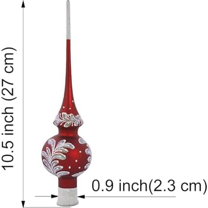 Christmas Night Tree Topper – Red Glass Holiday Ornament for Festive Décor