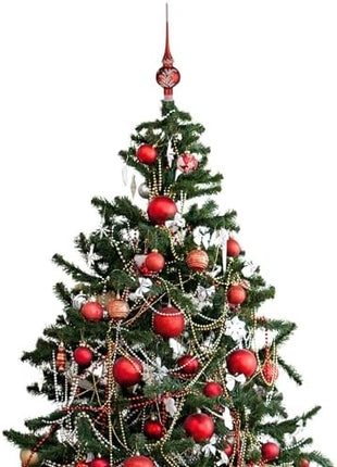Christmas Night Tree Topper – Red Glass Holiday Ornament for Festive Décor