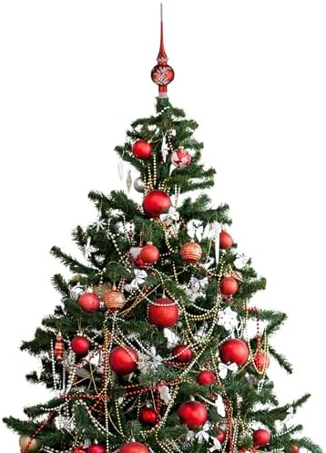 Christmas Night Tree Topper – Red Glass Holiday Ornament for Festive Décor