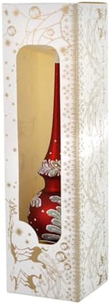 Christmas Night Tree Topper – Red Glass Holiday Ornament for Festive Décor