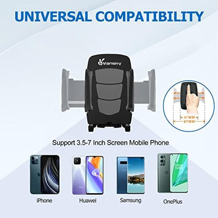 Vansky Car Phone Holder Mount, Secure 3-in-1 Fit for iPhone 17/16/15 & Samsung S24
