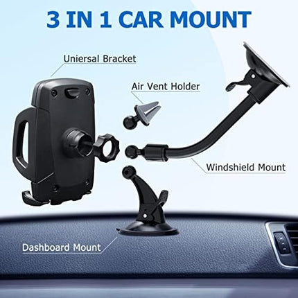 Vansky Car Phone Holder Mount, Secure 3-in-1 Fit for iPhone 17/16/15 & Samsung S24