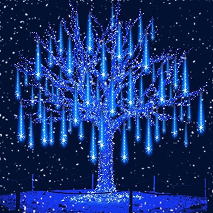 LED Meteor Shower Lights by Aukora – 8 Tubes 192 LEDs for Outdoor Holiday Decor