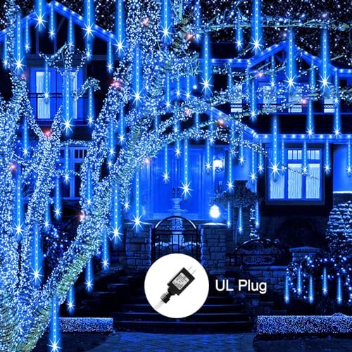 LED Meteor Shower Lights by Aukora – 8 Tubes 192 LEDs for Outdoor Holiday Decor