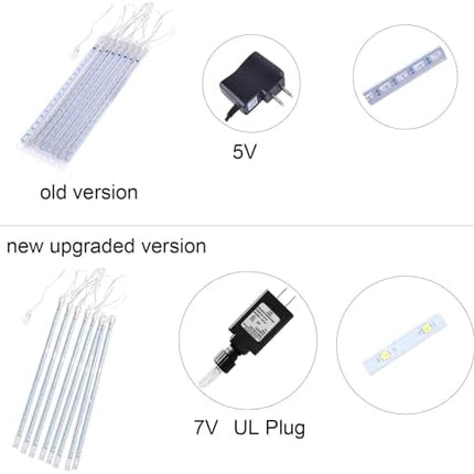 LED Meteor Shower Lights by Aukora – 8 Tubes 192 LEDs for Outdoor Holiday Decor