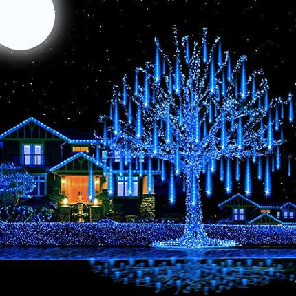 LED Meteor Shower Lights by Aukora – 8 Tubes 192 LEDs for Outdoor Holiday Decor
