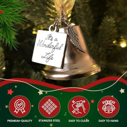 Stainless Steel Angel Bell Ornament – It’s a Wonderful Life Inspired Design