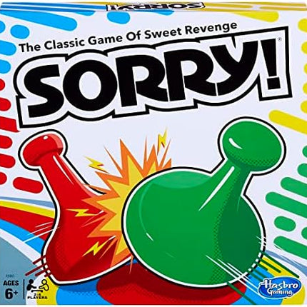 Sorry! Board Game for Kids 6+, Classic Hasbro Family Game with 4 Pawns