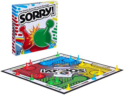 Sorry! Board Game for Kids 6+, Classic Hasbro Family Game with 4 Pawns