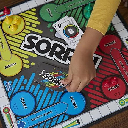 Sorry! Board Game for Kids 6+, Classic Hasbro Family Game with 4 Pawns