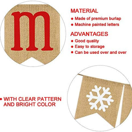 Be Merry Burlap Banner – Rustic Christmas Garland for Mantle, Fireplace & Parties
