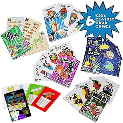 Regal Games Card Game Set – Go Fish, Crazy 8’s & More for Kids & Family