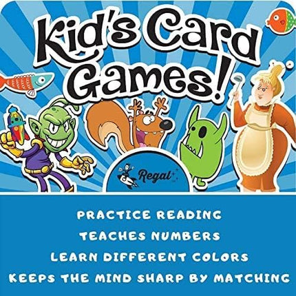 Regal Games Card Game Set – Go Fish, Crazy 8’s & More for Kids & Family