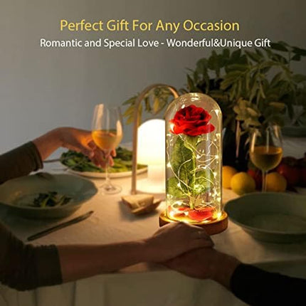 Forever Rose in Glass Dome with LED – Romantic Christmas Gift for Women