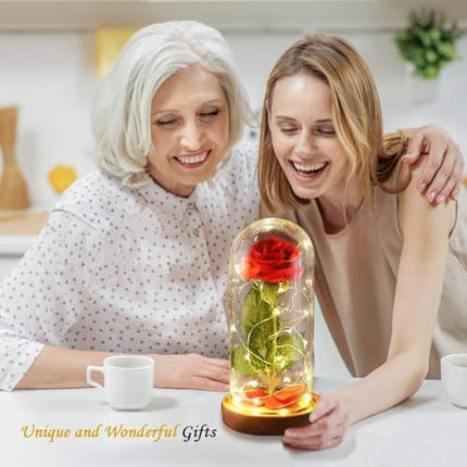 Forever Rose in Glass Dome with LED – Romantic Christmas Gift for Women