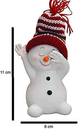 Winter Snowman Figurine Set – Gift-Boxed Christmas Decor with Knit Hats