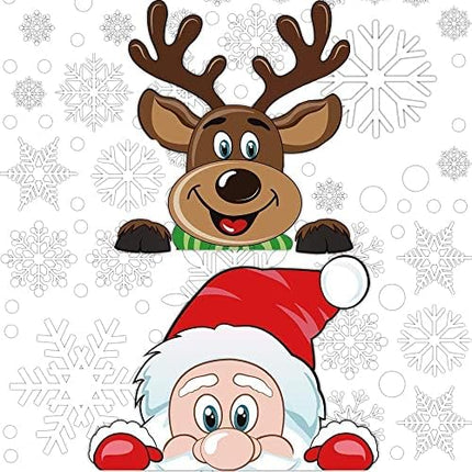 Holiday Snowflake Window Clings 300PCS – Xmas Santa & Reindeer Glass Decals
