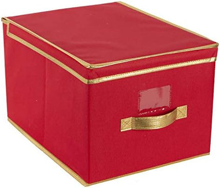 Holiday Jumbo Storage Box by Simplify – Red Collapsible Seasonal Organizer