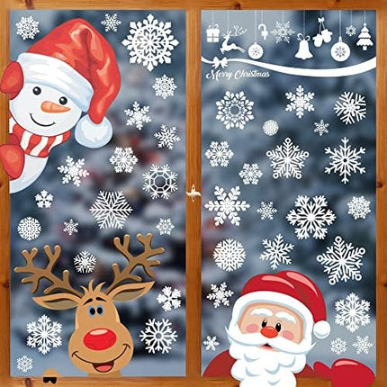 Holiday Window Clings – Christmas Snowflake Stickers for Home, Office & School