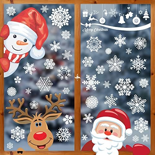 Holiday Window Clings – Christmas Snowflake Stickers for Home, Office & School