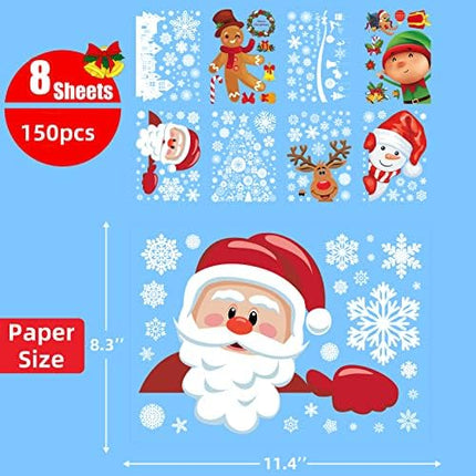 Holiday Window Clings – Christmas Snowflake Stickers for Home, Office & School