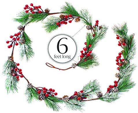 6ft Winter Berry Garland – Pine Cones & Evergreen Christmas Home Decoration