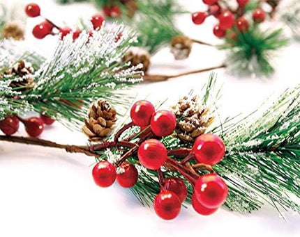 6ft Winter Berry Garland – Pine Cones & Evergreen Christmas Home Decoration
