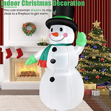 7FT Lighted Snowman Inflatable – Outdoor Xmas Blow-Up for Lawn, Patio & Parties