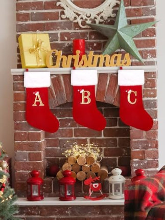 Super Soft 20" Xmas Stockings – Monogram Rustic Holiday Fireplace Decor