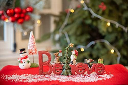 Believe Christmas Tabletop Sign Decor, Holiday Figurine by Newman House Studio