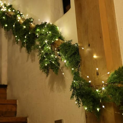 6FT LED Pine & Cypress Christmas Garland, Seasonal Indoor Outdoor Decoration