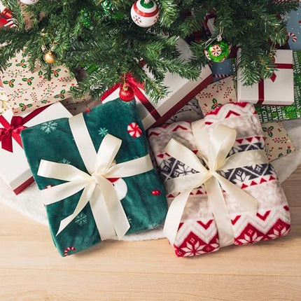 PAVILIA Red Snowflake Christmas Blanket – Cozy Plush Winter Throw 60x80
