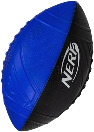 Nerf Pro Grip Football – Blue Foam Ball for Kids, Easy Catch & Throw