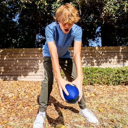 Nerf Pro Grip Football – Blue Foam Ball for Kids, Easy Catch & Throw