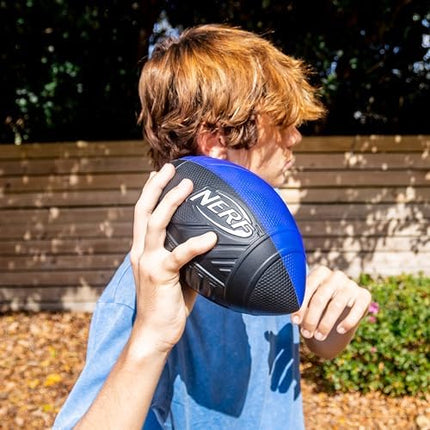 Nerf Pro Grip Football – Blue Foam Ball for Kids, Easy Catch & Throw