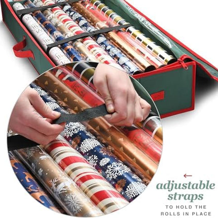 Large Gift Wrap Organizer Box – Xmas Storage Bag for 24 Rolls & Accessories
