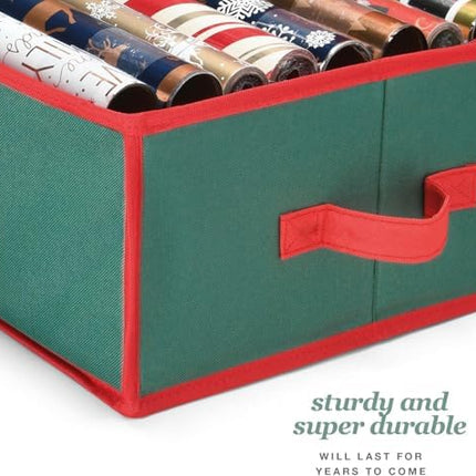 Large Gift Wrap Organizer Box – Xmas Storage Bag for 24 Rolls & Accessories