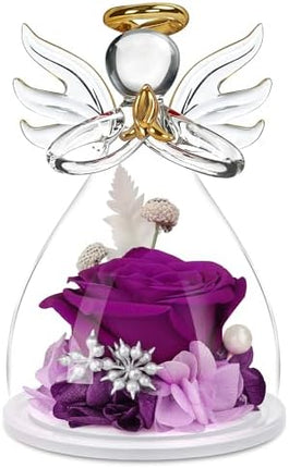 Christmas Angel Rose Gift – Fresh-Look Preserved Flower for Mom or Grandma