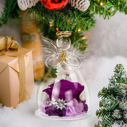 Christmas Angel Rose Gift – Fresh-Look Preserved Flower for Mom or Grandma