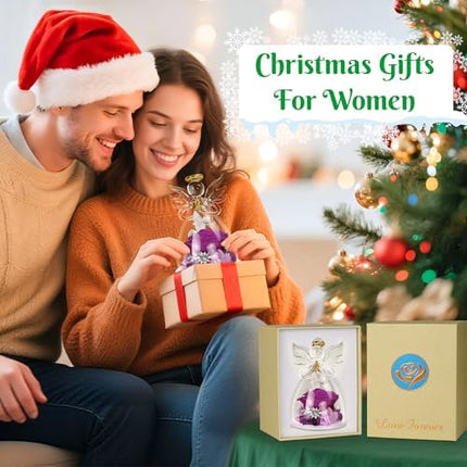 Christmas Angel Rose Gift – Fresh-Look Preserved Flower for Mom or Grandma