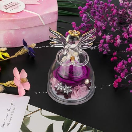 Christmas Angel Rose Gift – Fresh-Look Preserved Flower for Mom or Grandma