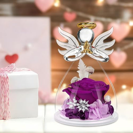 Christmas Angel Rose Gift – Fresh-Look Preserved Flower for Mom or Grandma
