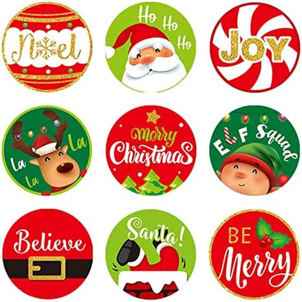 Santa Christmas Candy Stickers 504pcs – Mini Round Labels for Winter Parties