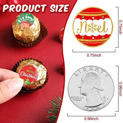 Santa Christmas Candy Stickers 504pcs – Mini Round Labels for Winter Parties