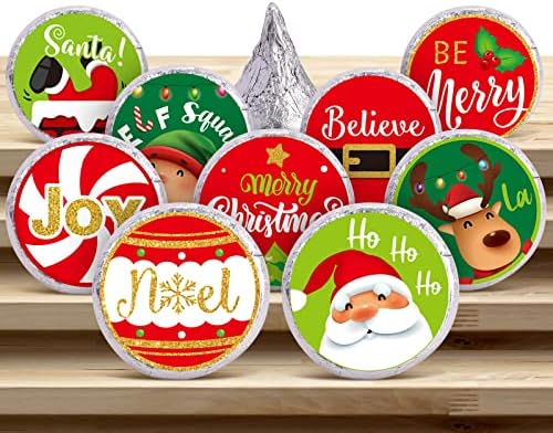 Santa Christmas Candy Stickers 504pcs – Mini Round Labels for Winter Parties