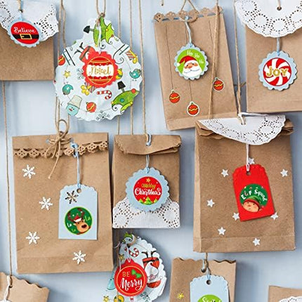 Santa Christmas Candy Stickers 504pcs – Mini Round Labels for Winter Parties