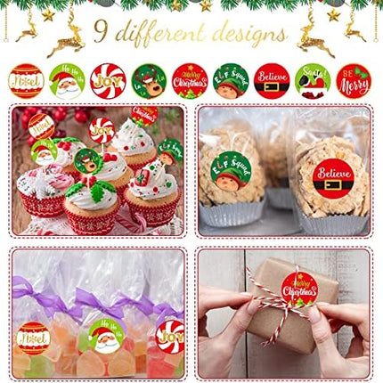 Santa Christmas Candy Stickers 504pcs – Mini Round Labels for Winter Parties