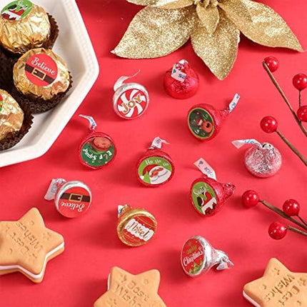 Santa Christmas Candy Stickers 504pcs – Mini Round Labels for Winter Parties