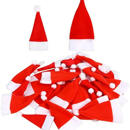 Christmas Mini Santa Hats 36pcs – Wine Bottle & Treat Covers for Festive Crafting
